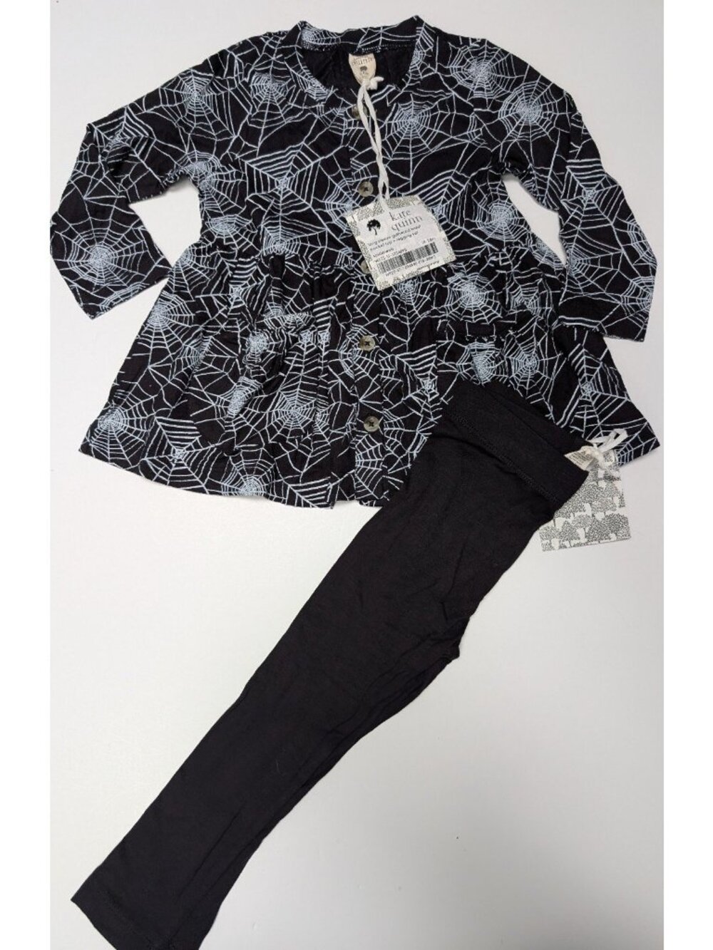 Kate Quinn Bamboo Spiderweb Top Leggings Set 18-24 Months Spooky Halloween